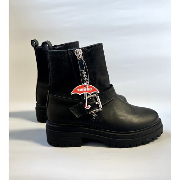 Blondo Garnet Lug Moto Waterproof Boot Leather Black Women's Size 5.5M - Picture 4 of 6